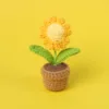 Yellow-daisy potted plant-mini wool basin