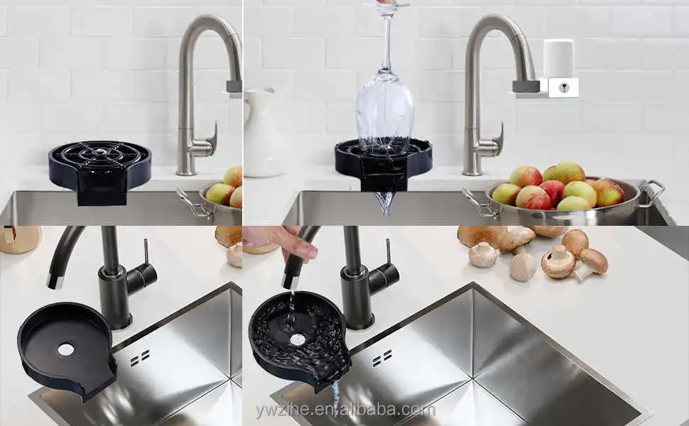 Kitchen Sink Rinser Automatic Glass Cup Washer High Pressure Bar Kitchen  Beer Milk Tea Cup Cleaner