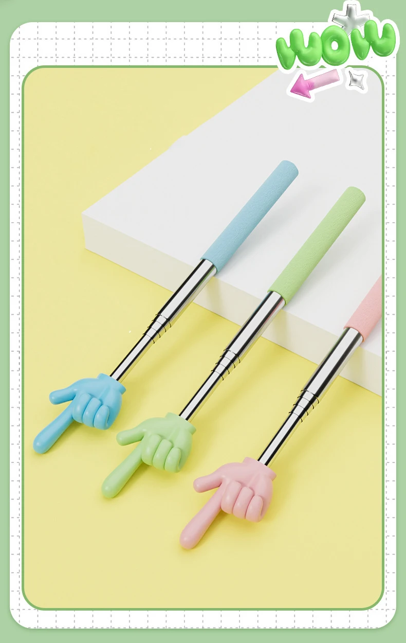 12 Colors Pastel Telescopic Finger Pointer Toy for Kids