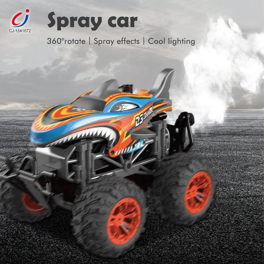 Chengji Rc Car 360 Degree Rotating Flip Car Off-road Stunt Vehicle Toy 1:18 Light Music Spray Water Remote Control Stunt Car Toy