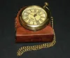 Antique Brass with Brown Leather Box