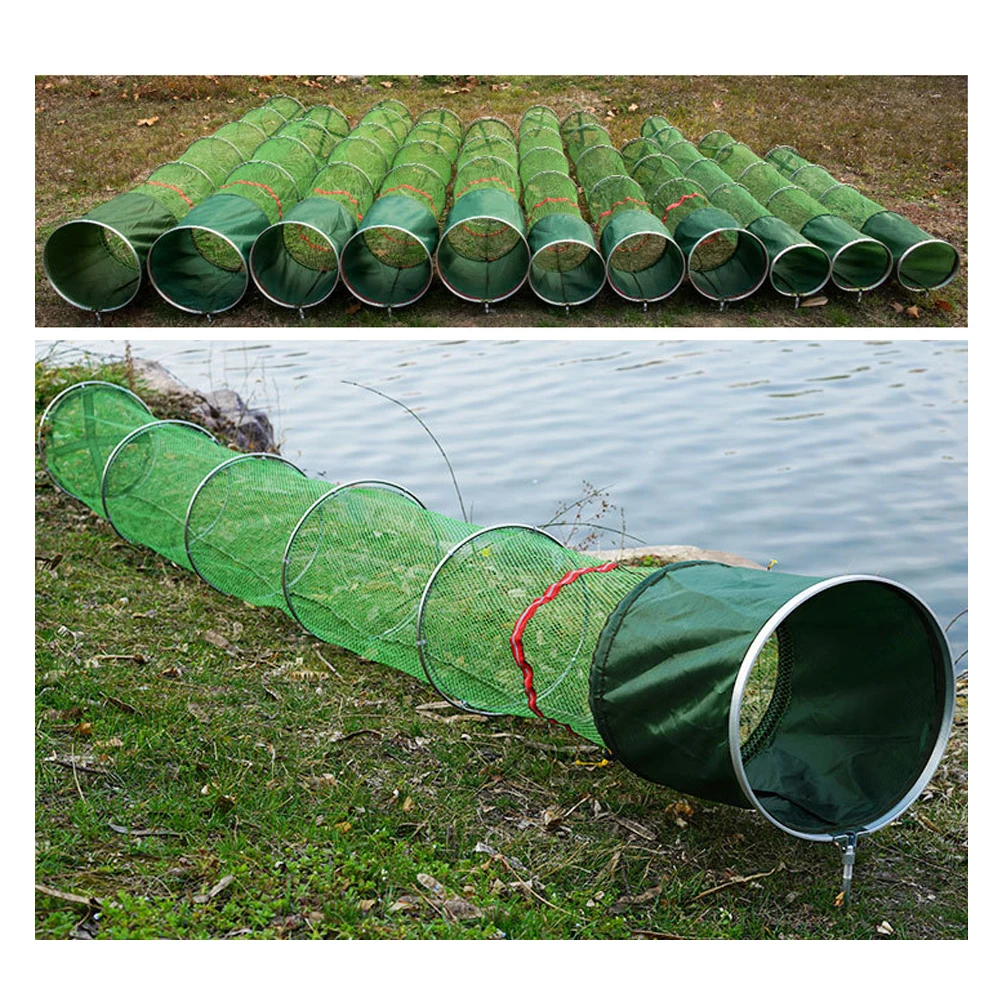 Yardwe – Cestino Portapesci Pieghevole In Metallo – Rete Da Pesca Con Maglia Dorata – 40x25x14 Cm - 3