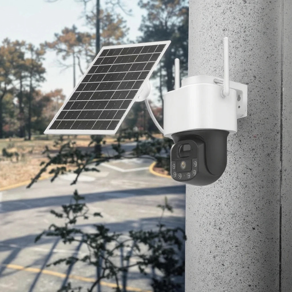 4G WiFi Solar Powered 3MP Mini Camera with Night Vision Wide Angle PTZ CMOS Sensor SD Card & Cloud Data Storage 1-Year Warranty