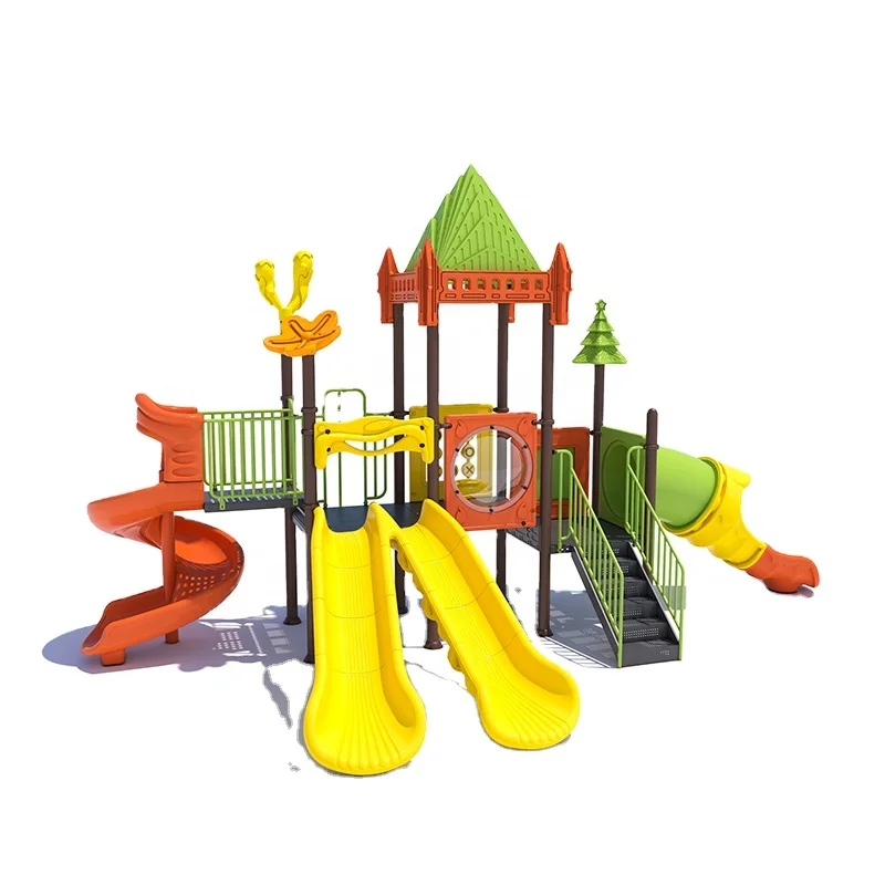 Feelkids ALITA- NC24189 High Capacity Outdoor Playground Equipment Red Plastic+Galvanized Pipe Slide Children's Amusement Park