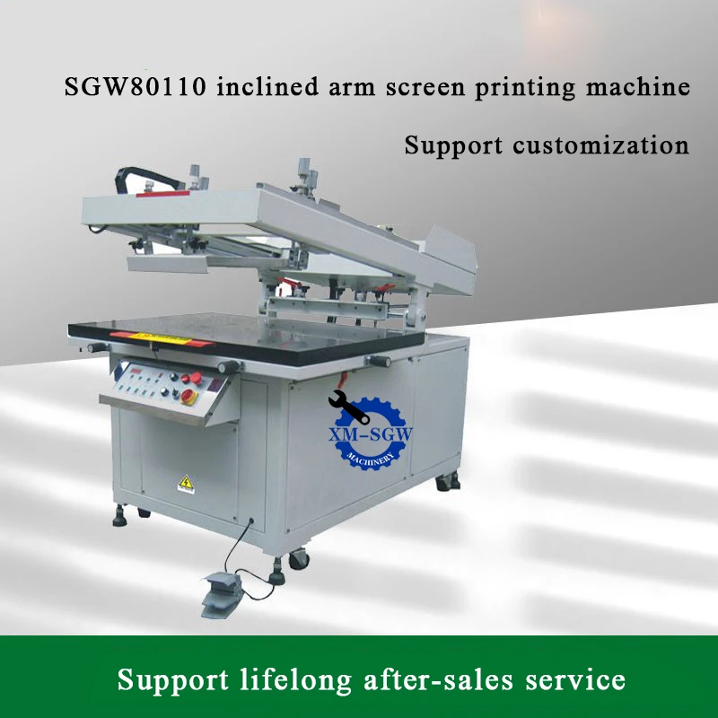 Factory Custom Oblique Arm Serigraphy Automatic Corrugated Cardboard Screen Printer Paper Flat Silk Screen Printing Machine