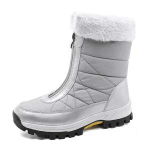 Large Size Cotton Shoes Women's New Casual Fashion Waterproof Cloth Plus Velvet Thick Warm Snow Boots Large Cotton Shoes