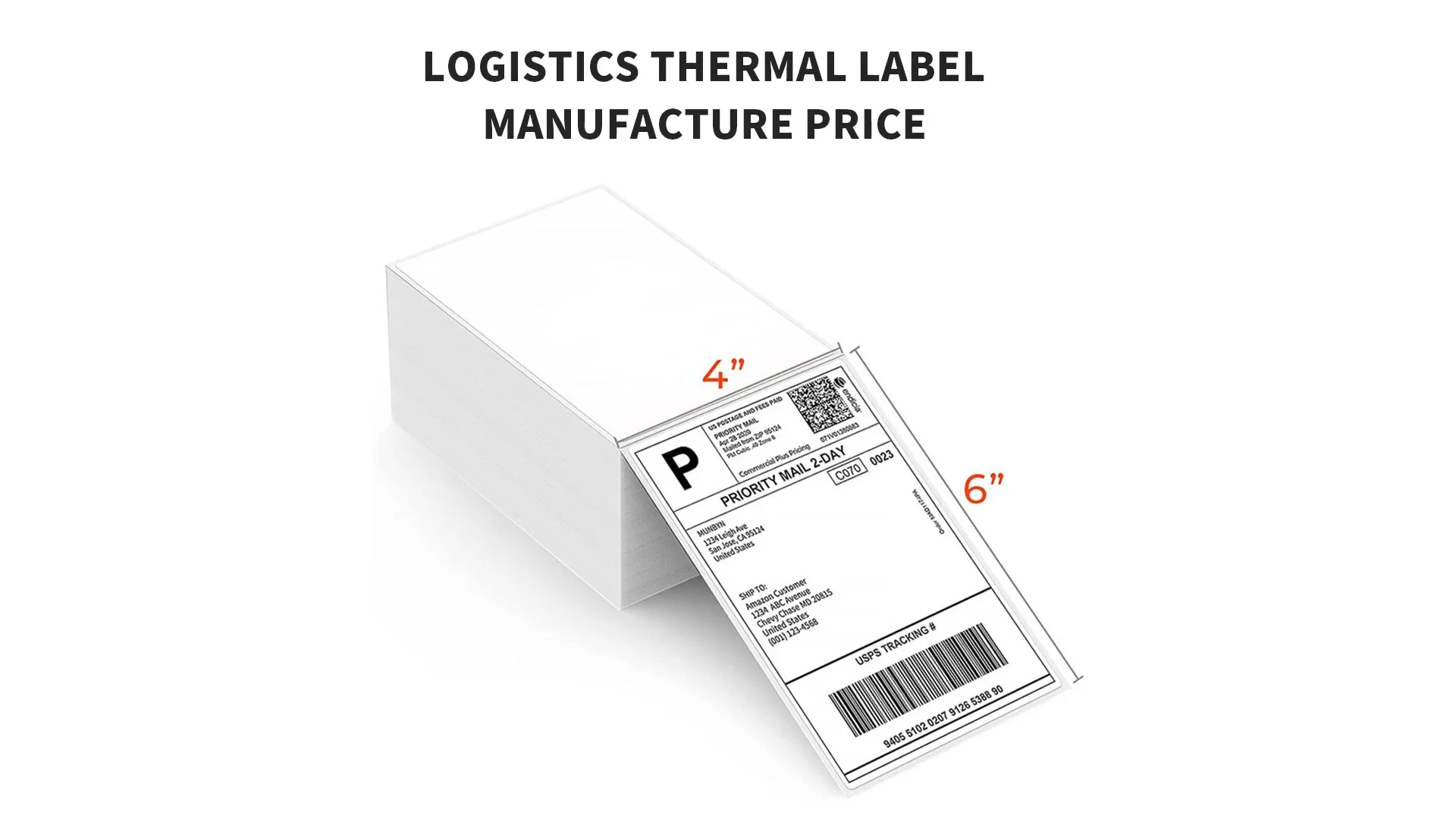 Blank Adhesive Waybill A6 Thermal Paper Sticker Barcode Label 100x75