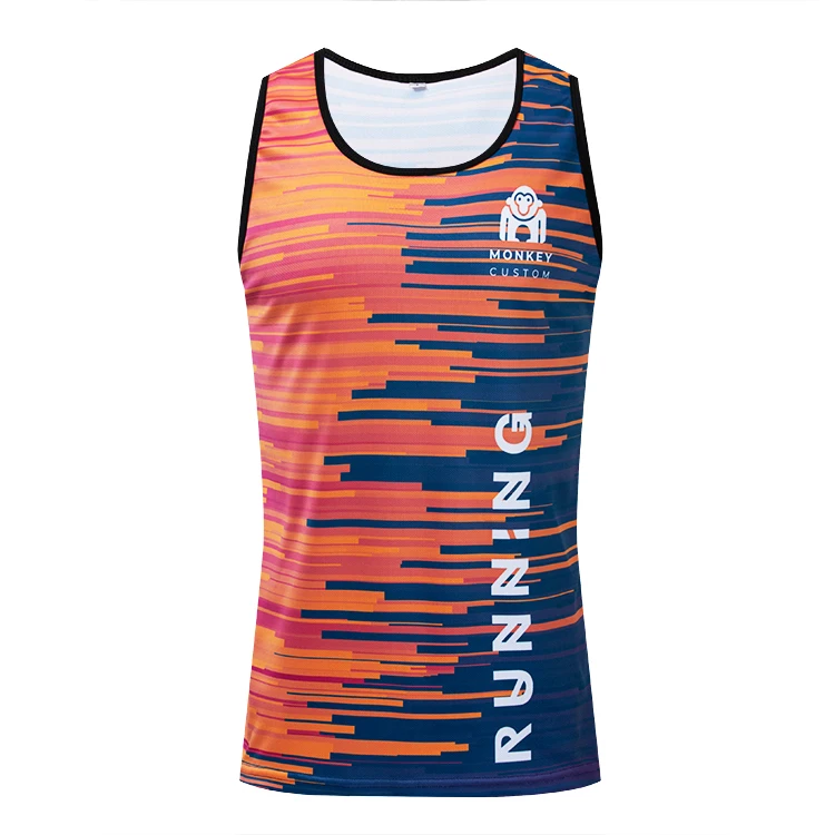 Cheap 100% Polyester Gym Singlet Quick Dry Custom Designs
