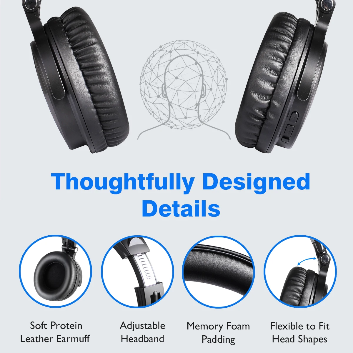 Oneodio Studio Wireless Headphones - 110hrs Playtime