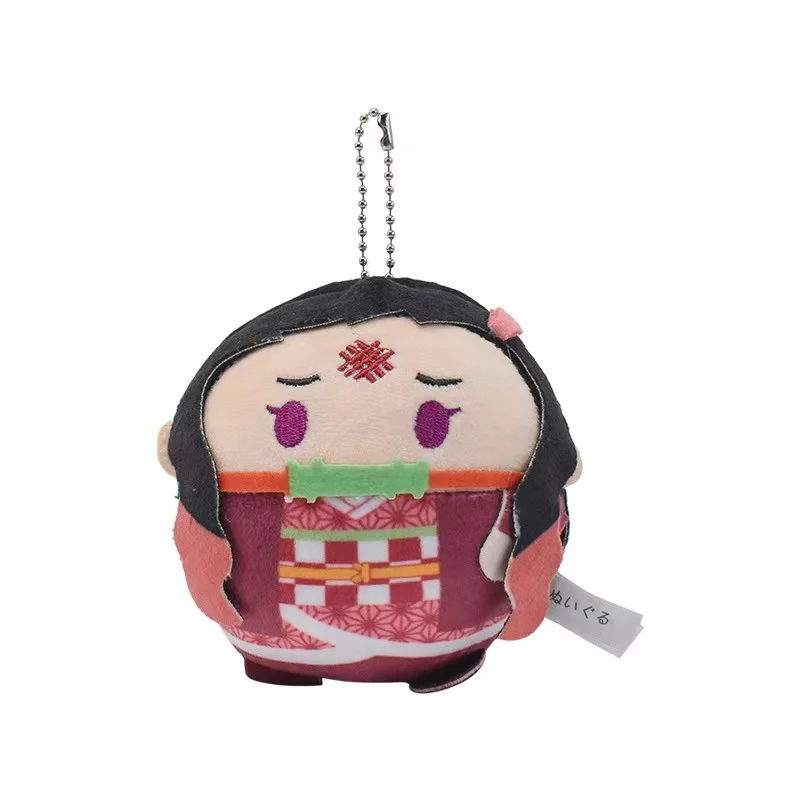 Anime 10cm Demon Slayer Boneca de pelúcia Kawaii Nezuko Tanjiro Pelúcia  Brinquedos Pingente Chaveiro Chaveiro