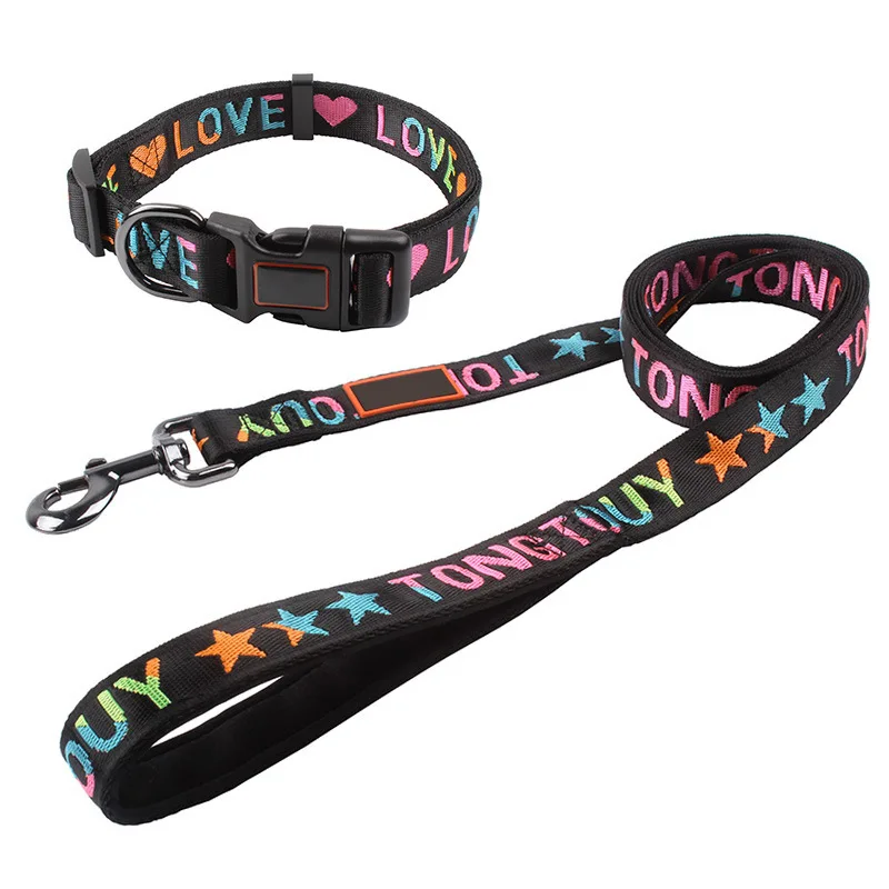 OEM Manufacturing Nylon Jacquard Dog Collar and Leash