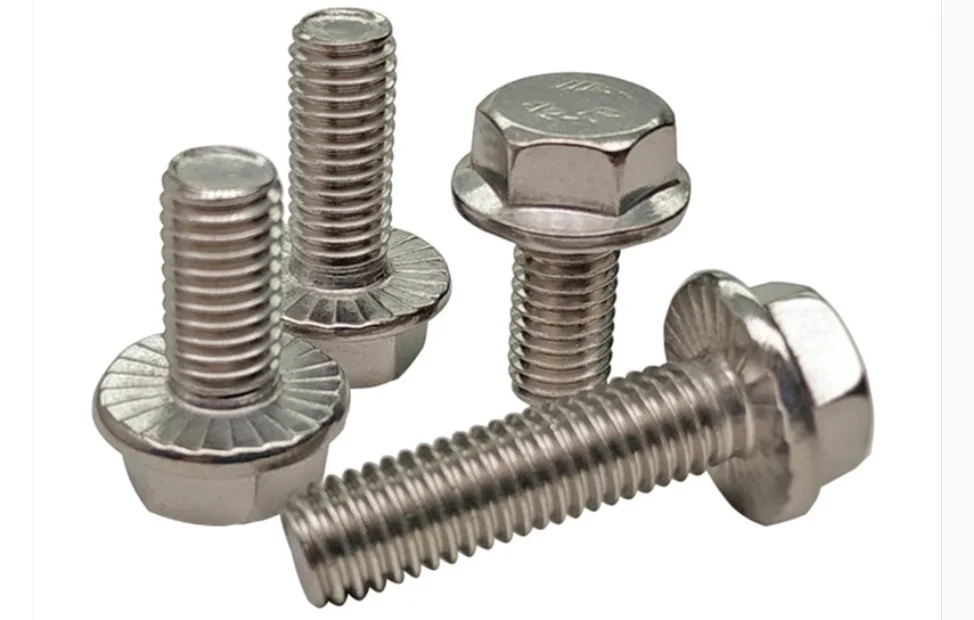 9 metric stainless steel serration flange screws bolts