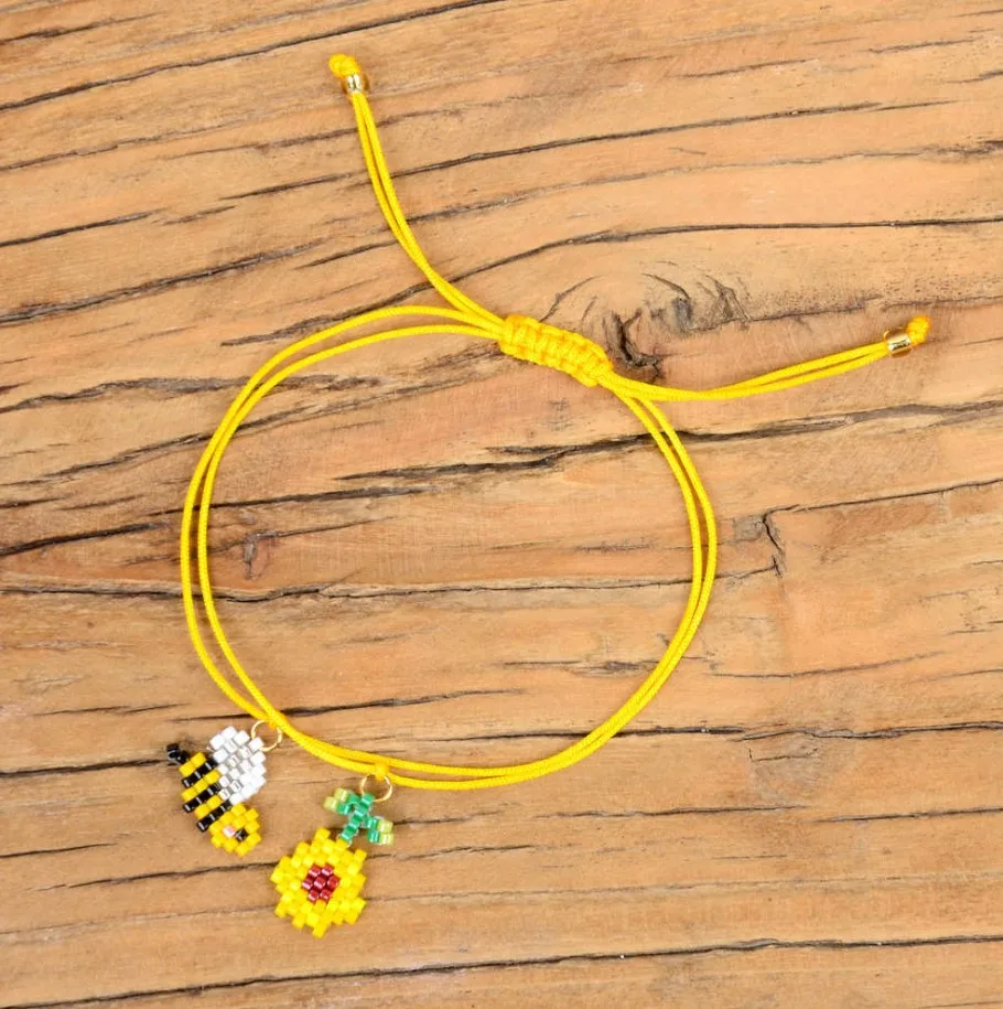 Buy Honey Bee Bracelet,Flower Bead 