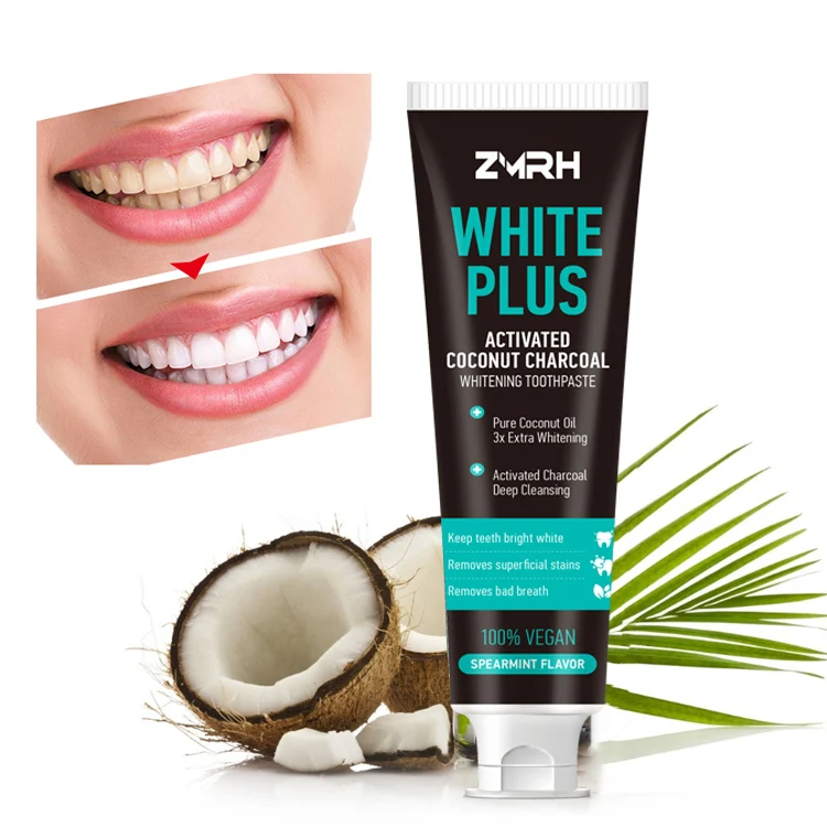 Зубная паста OEM натуральный крем для веганов зубная с активированным кокосовым углем отбеливания