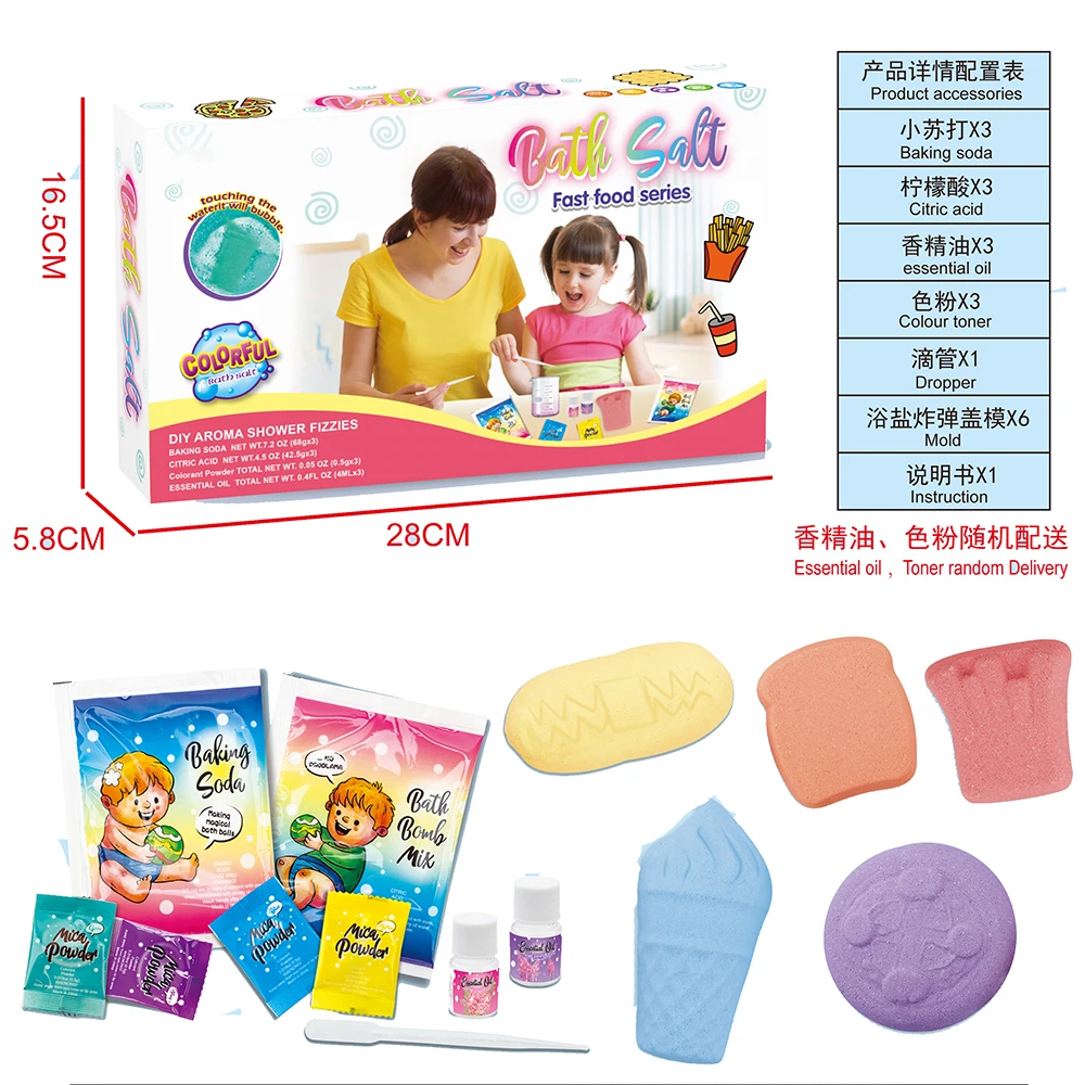 STEM Manual Activity DIY Salt Bomb Educational Plastic Horse Baby Bath Toys for Kids