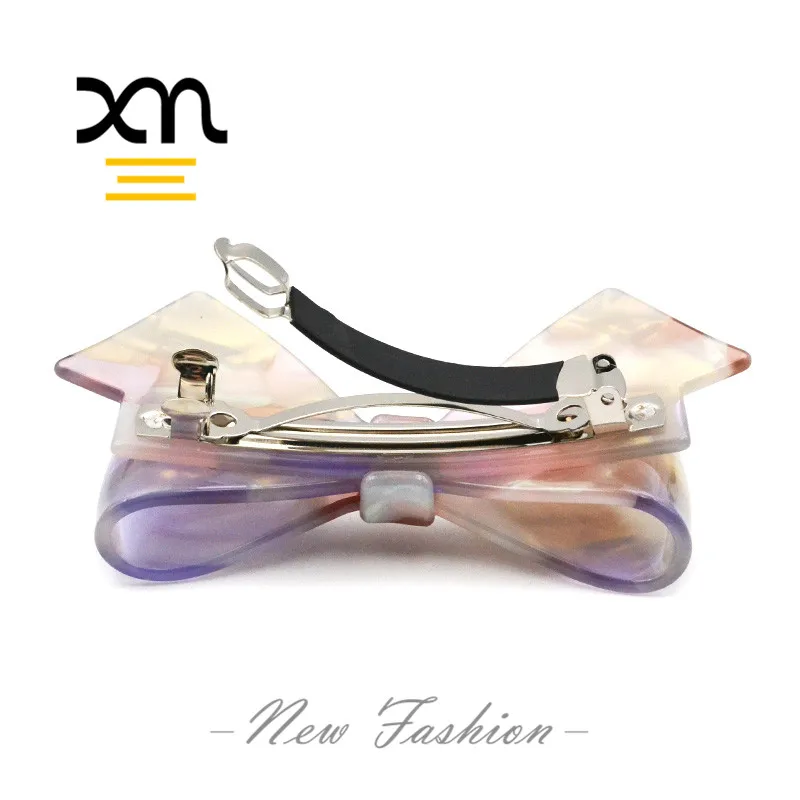 Индивидуальная Корейская заколка для волос для взрослых, банты, зажимы для девочек, оптовая продажа, акриловые ацетатные красивые французские заколки для волос, зажимы для бантов для женщин