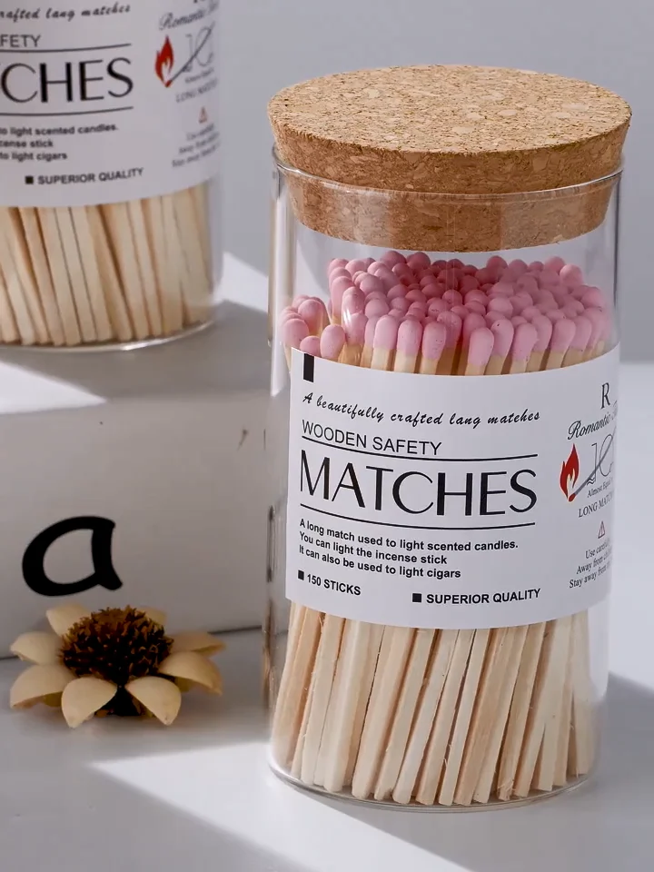 Safety Matches In Apothecary Glass Bottle Candle Accessory Match Holder