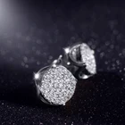 Fashion Diamond Pave Earrings Earrings Hiphop Earrings 2021 Fashion Fake Gold Plated Hiphop Mens Round Screw Stud Diamond Pave Earrings
