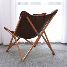 Outdoor Portable Wood Folding Camping Chair Folding Butterfly Chair