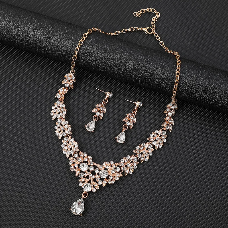 ジュエリーセット ZC087ファッションジュエリーセット女性フラワーラインストーン