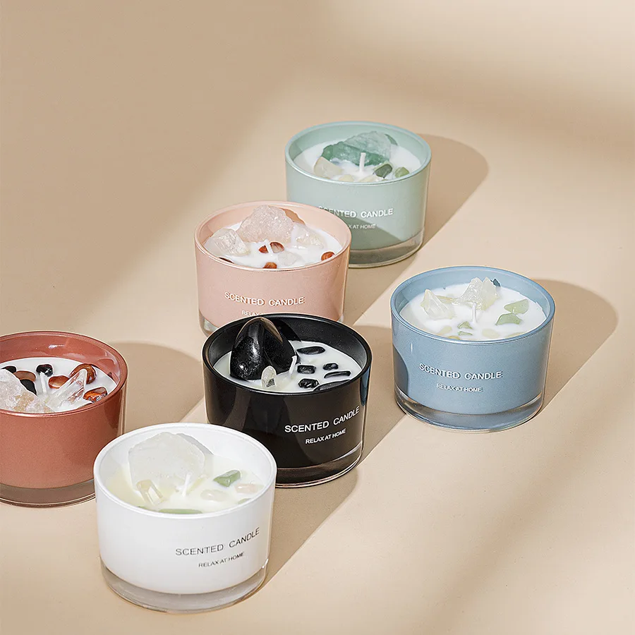 Healing Crystal Scented Soy Wax Candles - Luxury Aromatherapy