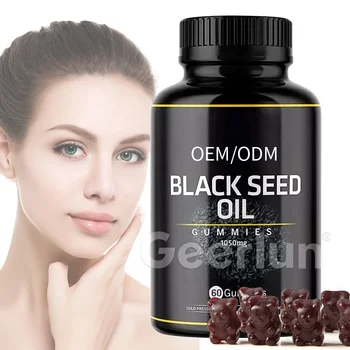 OEM Private Label Halal Omega 3 6 9 Gummy Immune Support Bone Muscle Brain Health Black Seed Oil Gummies for Hair Growth