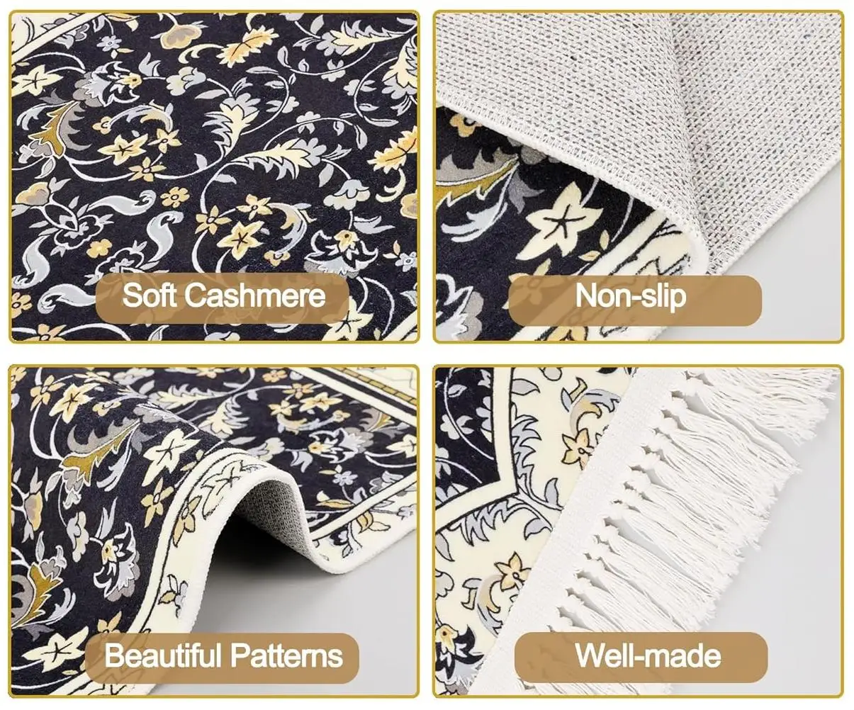 Tapis de prière en jacquard polyester antidérapant pour maison_voghion.com