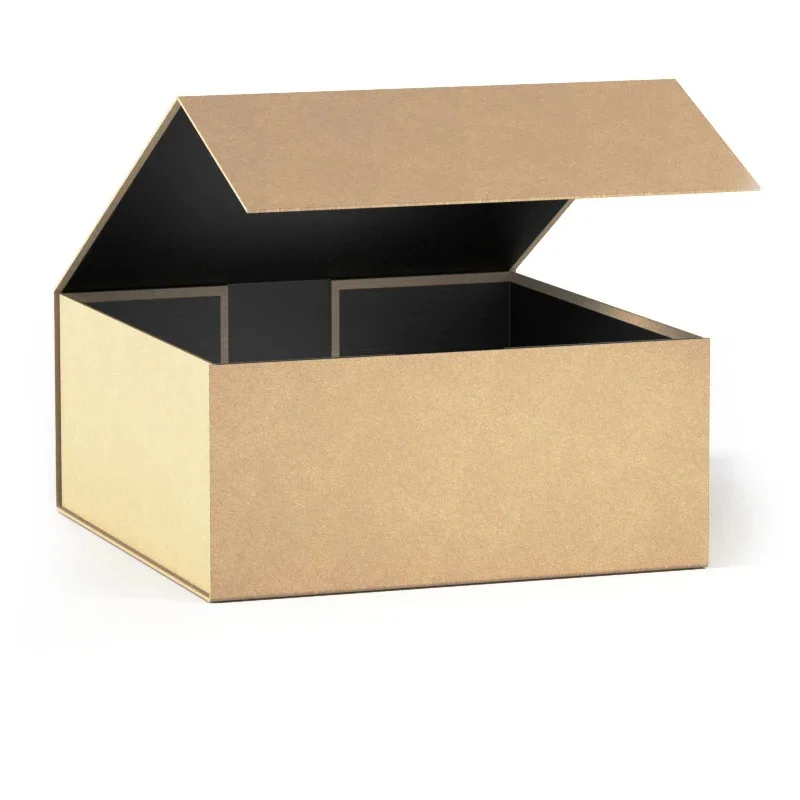 Wholesales Packaging Box Hard Rigid Cardboard Clothing Wigs Black Collapsible Rigid Magnetic Gift Box Gift Box supplier