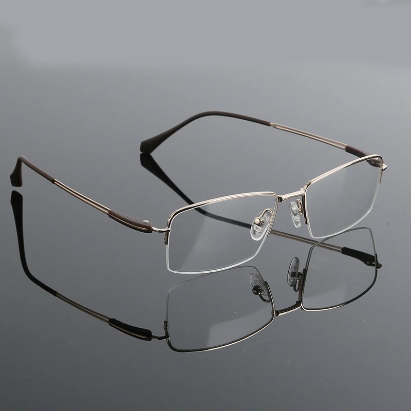 Luxury Eyewear Prescription Business Men Half Frames