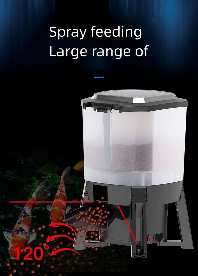 Spot Goods Offer Solar Automatic Koi Fish Feeder Feederauto Pond Fish Feeder Auto Feeder Large