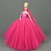 Rose red dress + veil-clothes only-doll not included