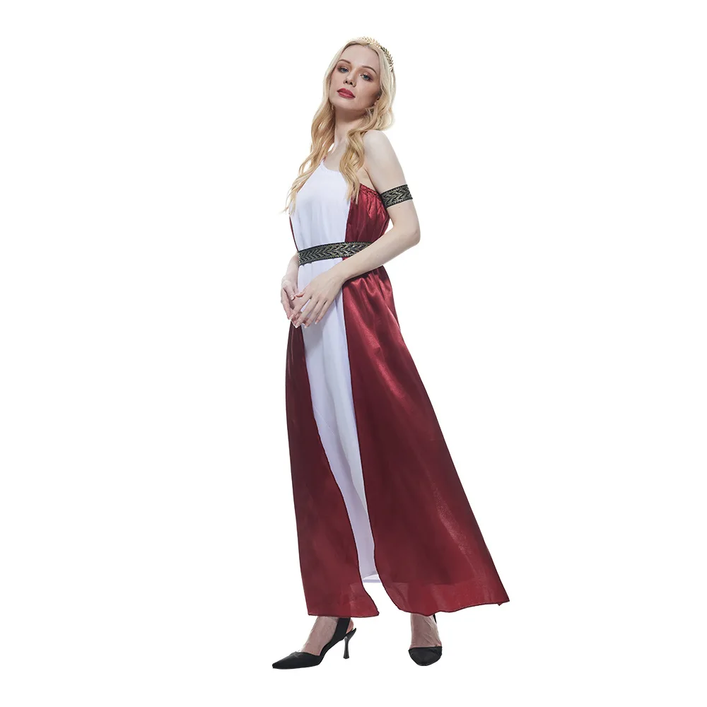 fitted lace wedding dress FantastCostumes Women's Adult Red Ancient Greek Goddess Costume Toga Dress  Ancient Roman Robe with Headdress : Amazon.co.uk: Fashion main image 0
