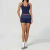 Navy Dots Shorts Set