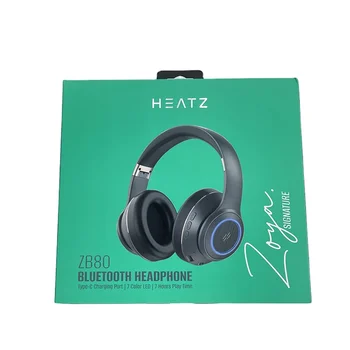 HEATZ ZB80 Noise Cancelling TWS Earphones & Headphones with 3.7/400MAH Battery Bluetooth Headphones