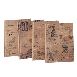 Custom A5 A4 2026 Classic Brown Newspaper  Drawing Paper Journal Notebook A5 Sketchbook for Gift