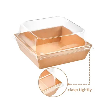 Factory Price Disposable Plastic Food Containers 1 Compartment Bento Sushi Cake Microwave Box Sponge Matt Lamination Embossing