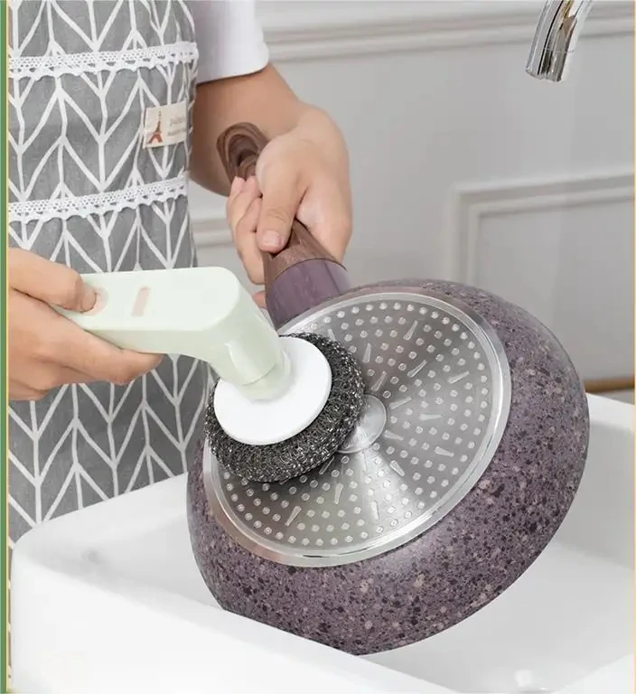 5 in 1 Handheld Electric Spin Rechargeable Automatic Cordless Cleaning Brush Egg Beat Garlic Masher