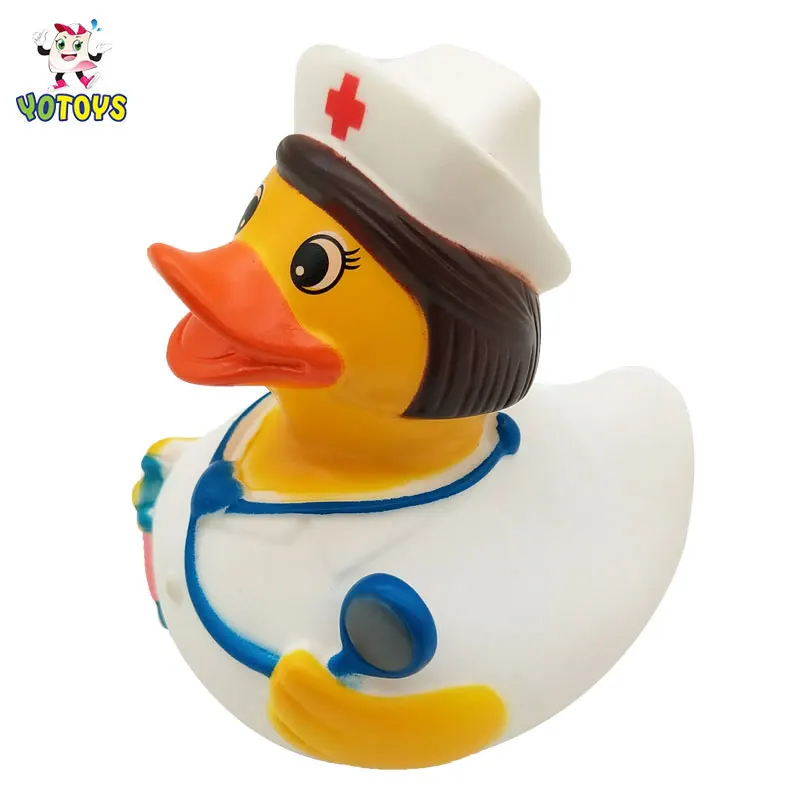 Игрушка, новинка, оптовая продажа, врач, медсестра, ПВХ пластиковая плавающая мини-резиновая детская утка для ванны, игрушки для ребенка