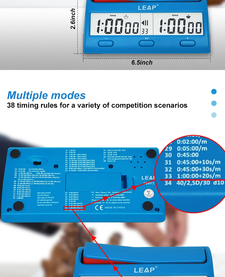 International Digital Electronic Chess Clock for Chess Set Tournament Essential for Chess Games