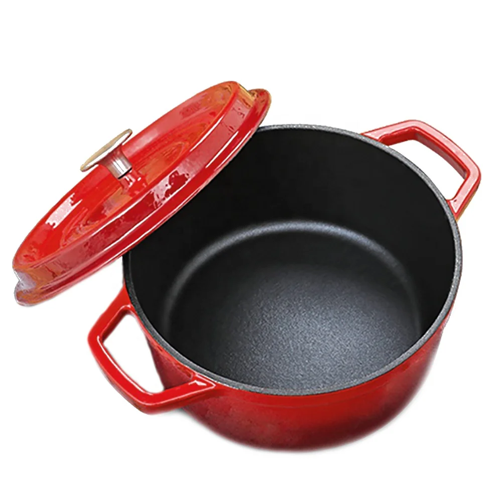 China Double Ears Colorful Enamel Cast Iron Casserole cookware pots factory  and manufacturers