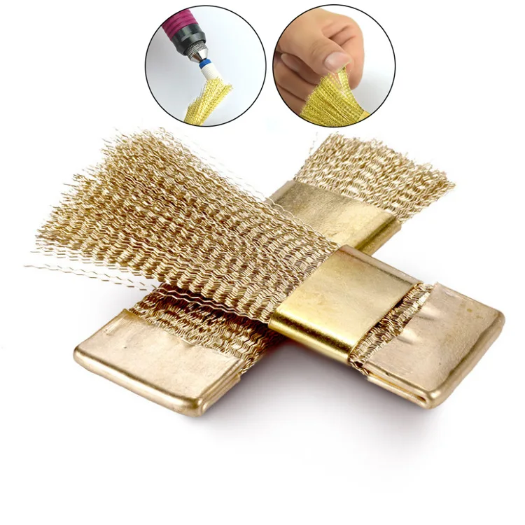 1pc Nail Polisher Head Cleaning Brush Copper Wire Drill Brush Nail