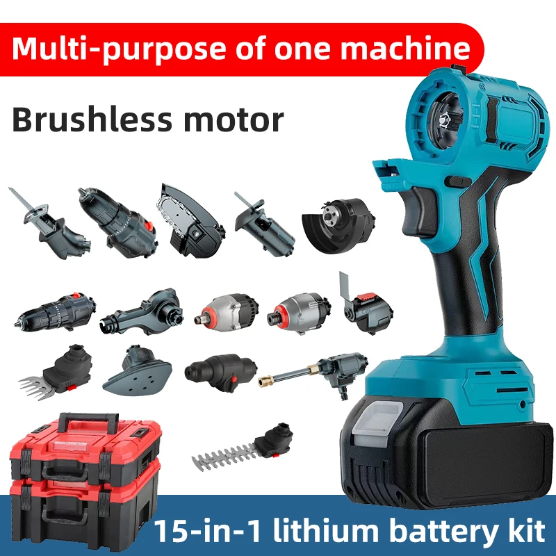 Diy Multipurpose 21v Power Tools Box Cordless Power Tools Combo Kit 15