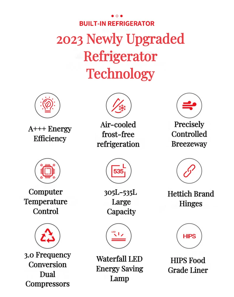 Ascoli Builtin Refrigerator 305l Refrigerated 230l Frozen Aircooled