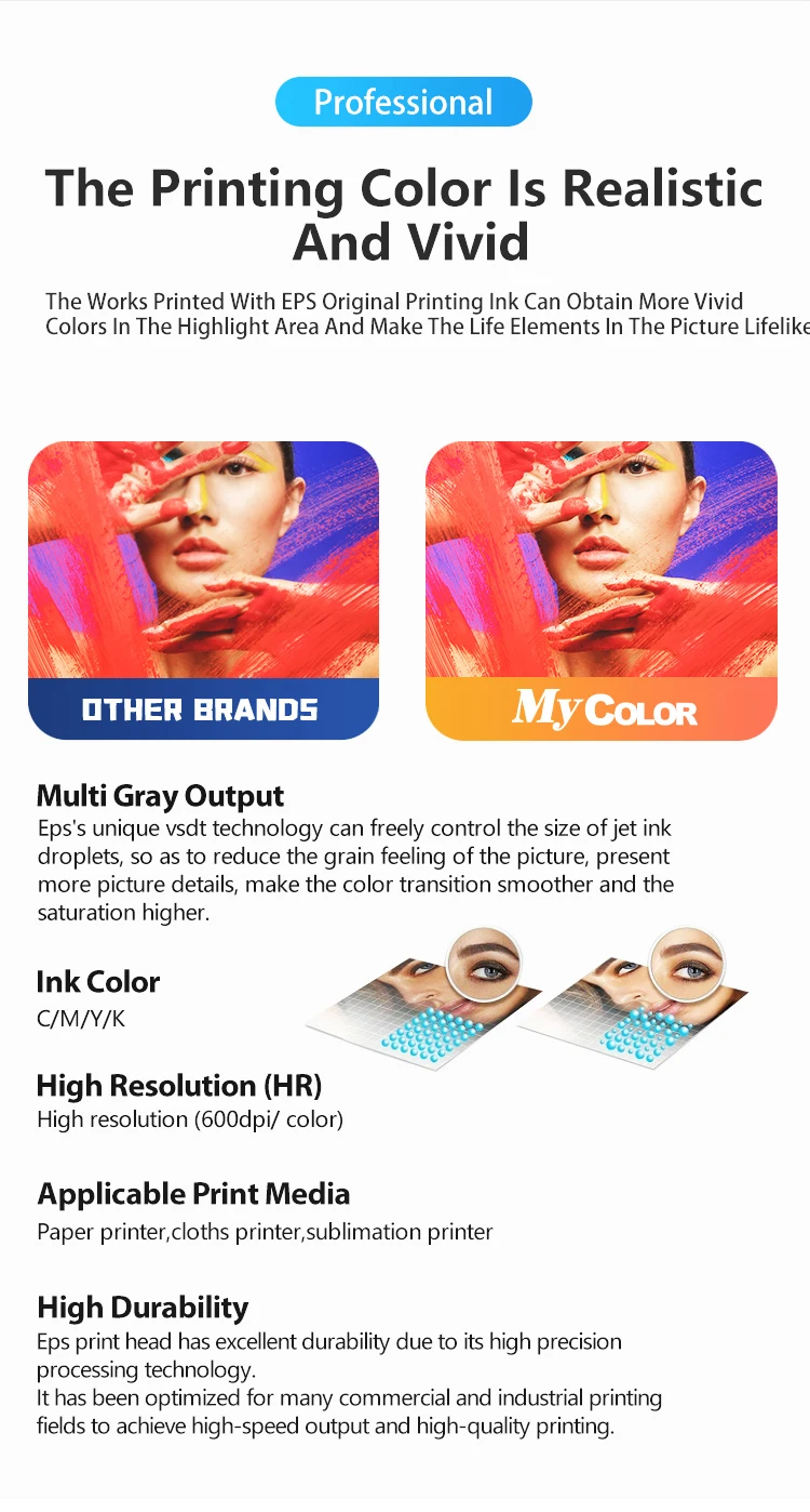 Mycolor Printing Machine Large Sticker Canvas Banner Poster Large Format Printer 1.6M 1.8M 3.2M 5Ft 6Ft 10Ft Eco Solvent Printer