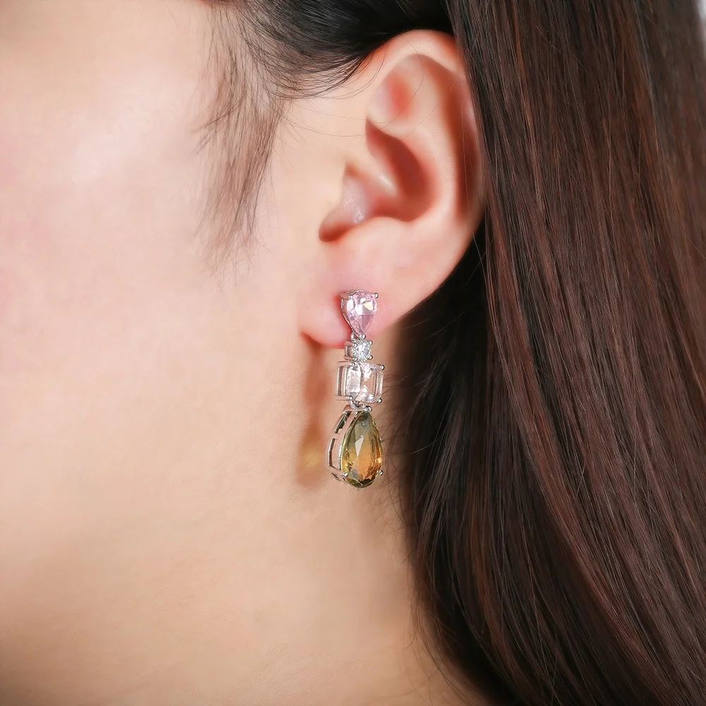 Women silver earrings dubai boucles d'oreilles boucles tassel stud drop earrings d'oreilles vintage 925 sterling silver earrings