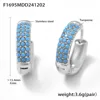 F1695-silver color turquoise earrings-large size