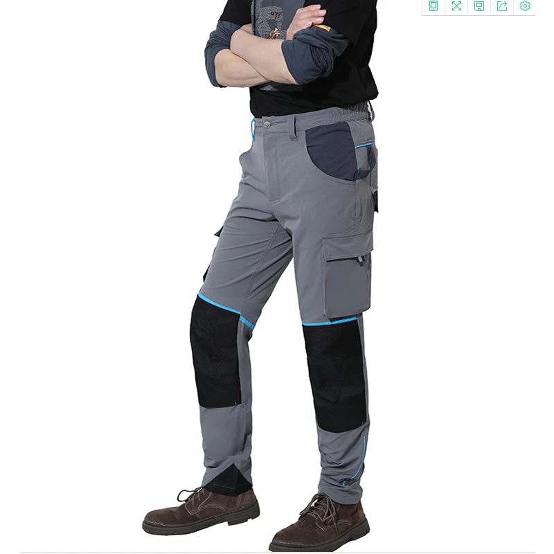 4-сторонние эластичные рабочие брюки с несколькими карманами износостойкие походные брюки мужские брюки-карго с наколенниками