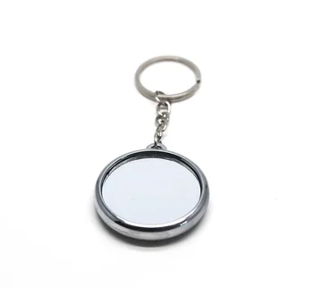 Wholesale Keychain mirror button tin badge/58mm round key chain with mirror/blanks  for lapel pins From m.