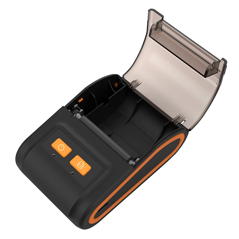 2 in 1 Small Portable BT 58mm Receipt Thermal Label Sticker Printer with Leather Bag