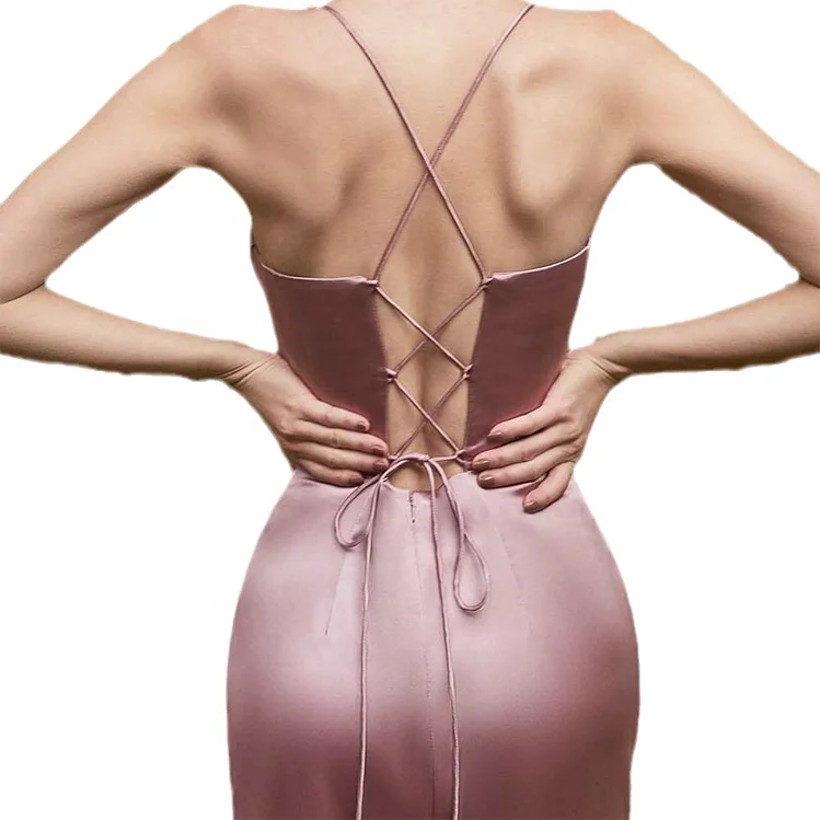 Abito Donna Sexy In Rete Trasparente Con Spalline - Lungo Con Spacco Per Feste Ed Eventi - Foto 7